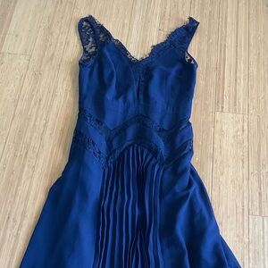 Elegant Navy Blue Lace Dress